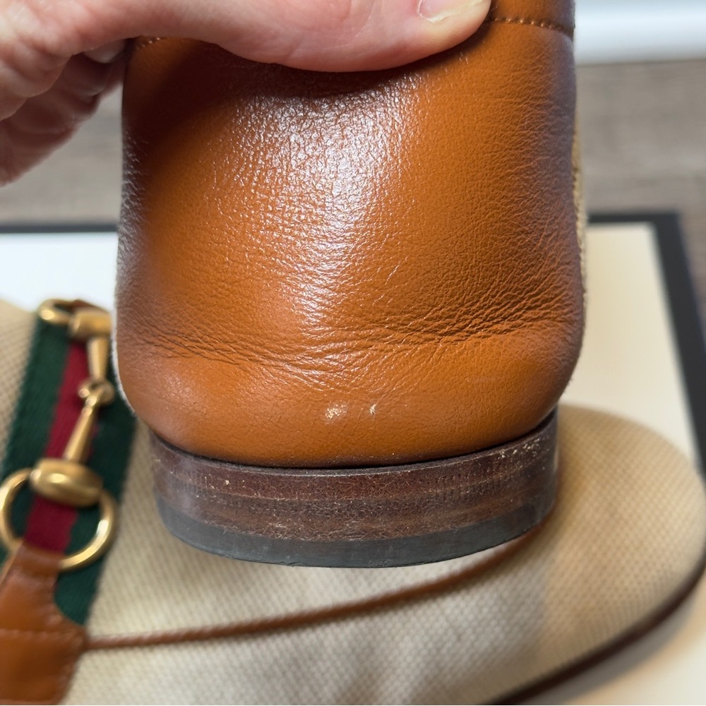GUCCI Men’s Canvas Charlotte Vintage Horsebit Loafers - Picture 17 of 17
